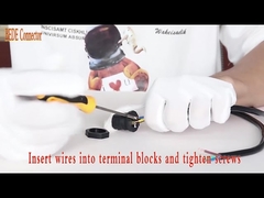 Self Locking M19 Konektor Tahan Air Kabel Bahan PA66 Ke Pemasangan Belakang Panel