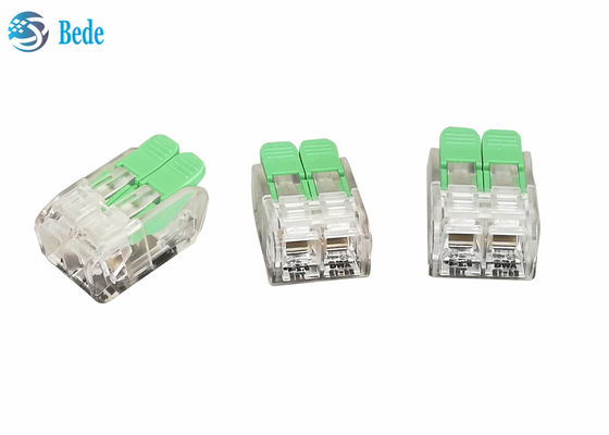 32A PC / PA66 Push In Wire Connector Lever Nut Wire Splicing Connector 2 Ways OJ262