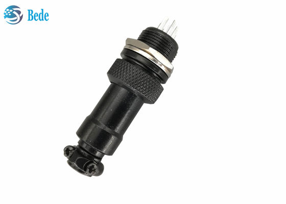 Konektor Penerbangan GX 12 Warna Hitam 5 6 7 Pin M12 Konektor Pemasangan Panel