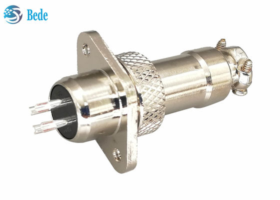 3A 200V GX12 M12 Plug Konektor Penerbangan Dengan Flange Rhombus Set Pria Dan Wanita