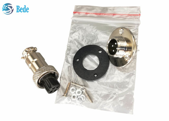 Round Flange 2~7 Pins Gx12 Aviation Connector 3A 200V For Panel Mounting