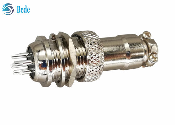 Steker Penerbangan Paduan Seng GX16 2 Pin 3 4 5 Pin Gaya Pemasangan Belakang