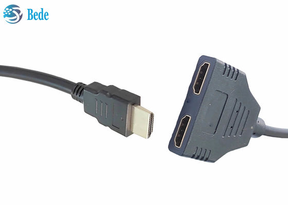 Pemisah HDMI 1 In 2 Out Full HD 1080P 3D4K Untuk Monitor Ganda Duplikat / Cermin