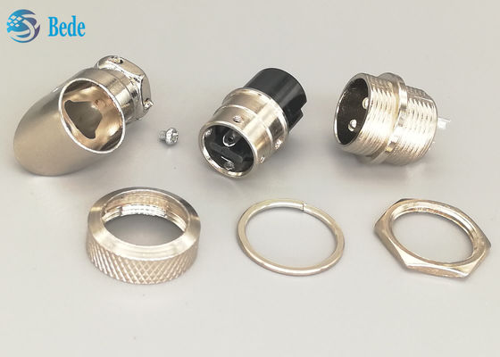 Male And Female GX16 2 Pin Aviation Connector Plug 90 Dehree Zinc Alloy Material Welding