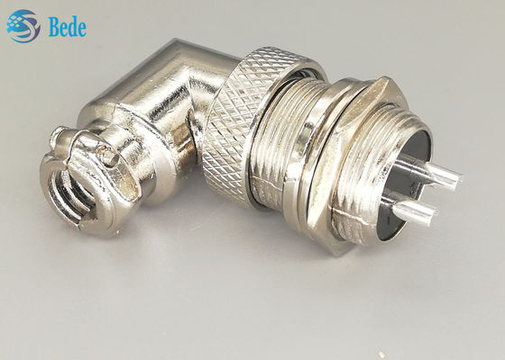 Male And Female GX16 2 Pin Aviation Connector Plug 90 Dehree Zinc Alloy Material Welding
