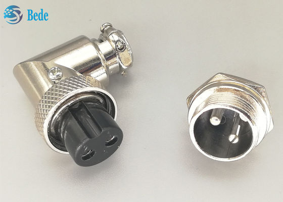 Male And Female GX16 2 Pin Aviation Connector Plug 90 Dehree Zinc Alloy Material Welding