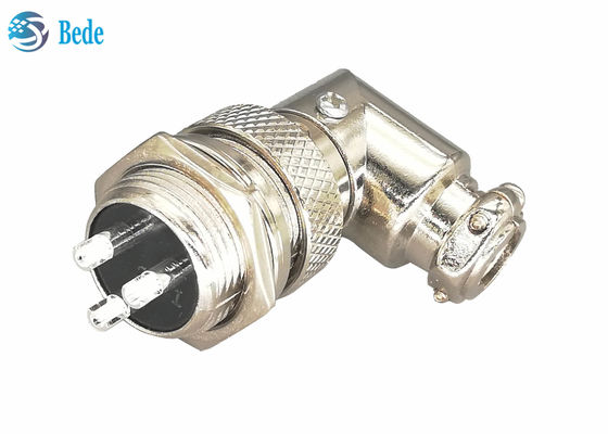 Zinc Alloy Material Gx16 3 Pin Connector Plug And Socket Kits Elbow Connector