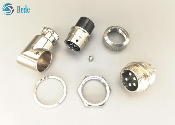 Konektor Sudut Kanan 5 Pin Aviation Gx16 Pria dan Wanita dengan Semua Aksesori