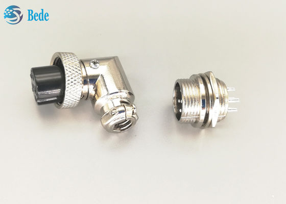 Silver Plated Aviation Connector Plug gx16 6 Pins Male And Elbow Female Connector Sets