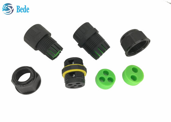 IP 68 Waterproof Kabel Konektor 3 Pin Output 2 ~ 4 Kabel Tahan Tegangan Tinggi Dan Arus Tinggi