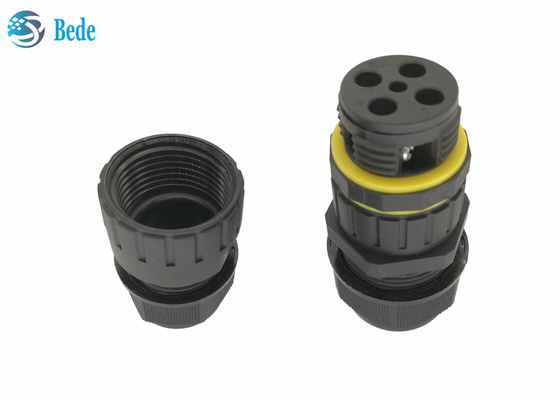 IP 68 Waterproof Kabel Konektor 3 Pin Output 2 ~ 4 Kabel Tahan Tegangan Tinggi Dan Arus Tinggi