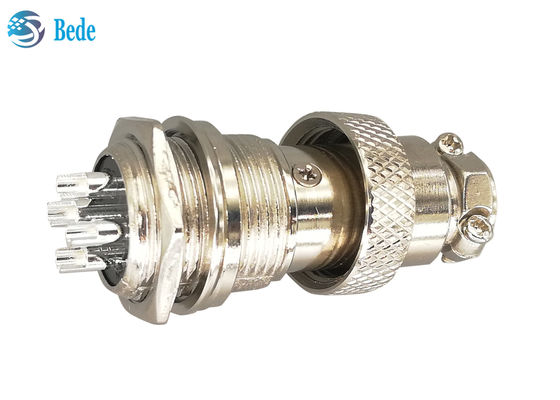 RoHS Aviation Straight Gx16 4 Pin Connector Pria Dan Wanita Plated Plug