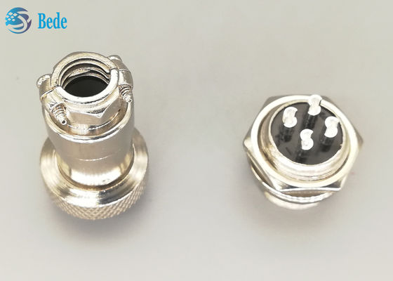 RoHS Aviation Straight Gx16 4 Pin Connector Pria Dan Wanita Plated Plug