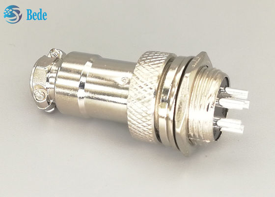Straight Silver Plated Plug Gx16 Aviation Connector 5 Pin Pria Dan Wanita