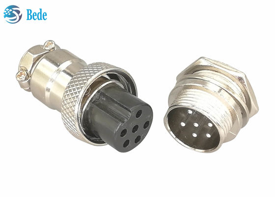 Konektor GX16 6 Pin Pria dan Wanita Lurus Colokan Berlapis Perak