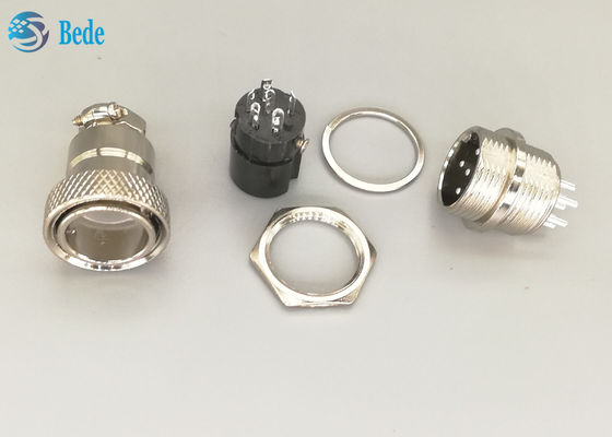 Konektor GX16 6 Pin Pria dan Wanita Lurus Colokan Berlapis Perak