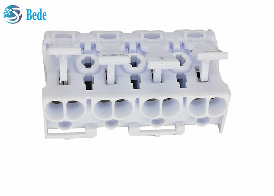 PA66 4 Kutub Dorong - Konektor Kawat Terminal Cepat Blok Terminal Tuas Mur 450V 16A