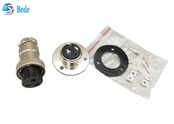 Konektor RoHS GX 20 9 10 12 14 15 Pin Dengan Set Pria dan Wanita Flange Melingkar