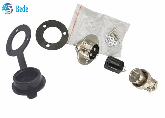 Konektor RoHS GX 20 9 10 12 14 15 Pin Dengan Set Pria dan Wanita Flange Melingkar