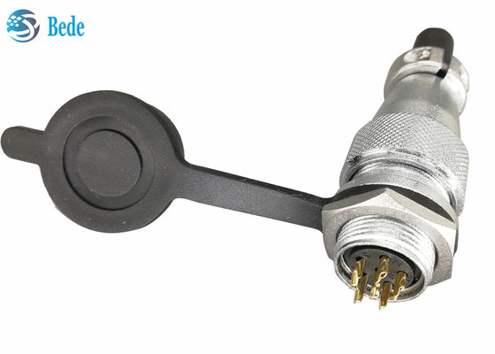 WS16 Panel Mounting 8 9 10 Pin Circular Connector PVC Plastik Lembut Dengan Tutup debu