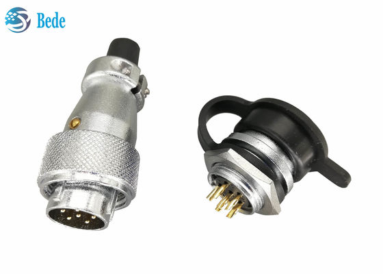 WS16 Panel Mounting 8 9 10 Pin Circular Connector PVC Plastik Lembut Dengan Tutup debu