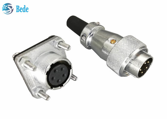 9 10 12 14 Pin 400V 5A WS20 Circular Connectors With Square Flange And Dust Cover