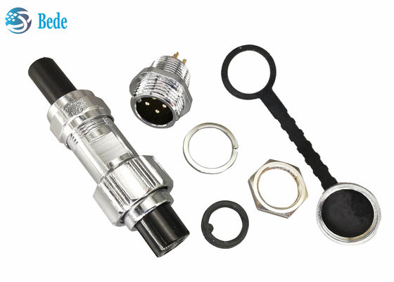 IP67 Waterproof GX12 Panel Mounting Connector Plug Set Female And Male  2~7pin 3A 200V