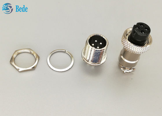 Steker Penerbangan Paduan Seng GX16 2 Pin 3 4 5 Pin Gaya Pemasangan Belakang