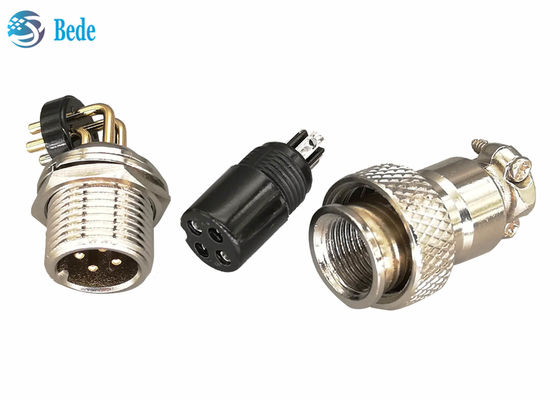 Konektor Penerbangan Gx16 Las PCB Dengan Pin Sudut 90 Derajat Konektor Pria Dan Wanita 2 3 4 5 pin