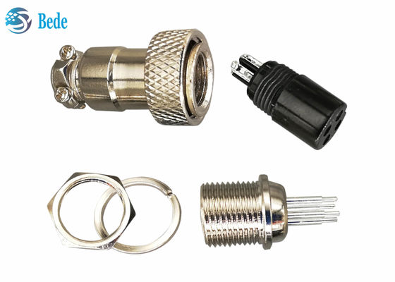 Kit Konektor Penerbangan GX16 Gaya Pengelasan PCB 7~10 Pin Steker dan Soket 4A 200V