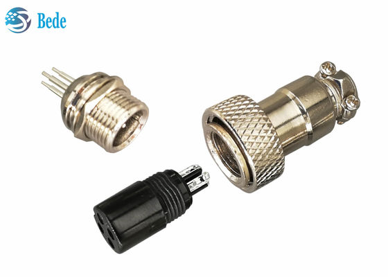 Kit Konektor Penerbangan GX16 Gaya Pengelasan PCB 7~10 Pin Steker dan Soket 4A 200V