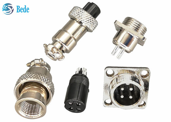 16 Milimeter M16 Konektor Sirkular Dengan Flange Square 2 ~ 10 Pin 200V