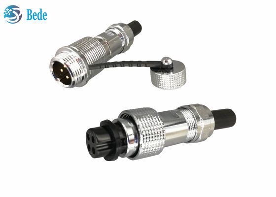 Tembaga Shell M12 konektor penerbangan IP68 Kabel Untuk Kabel Docking Style 2 ~ 7 Pin