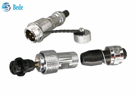 Tembaga Shell M12 konektor penerbangan IP68 Kabel Untuk Kabel Docking Style 2 ~ 7 Pin