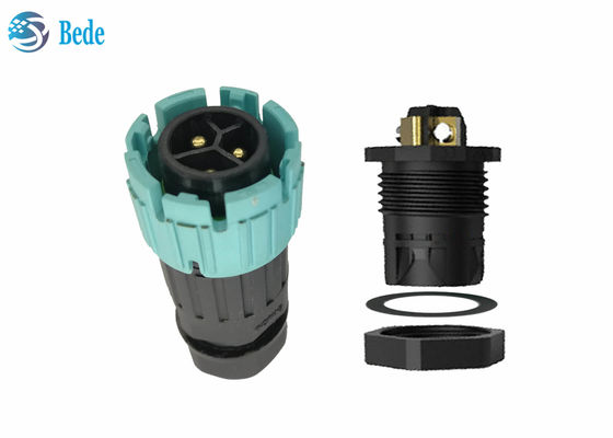 Self Locking M19 Konektor Tahan Air Kabel Bahan PA66 Ke Pemasangan Belakang Panel