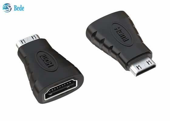 Konverter Mini HDMI Berlapis Emas, Adaptor HDMI Female Ke Mini Male