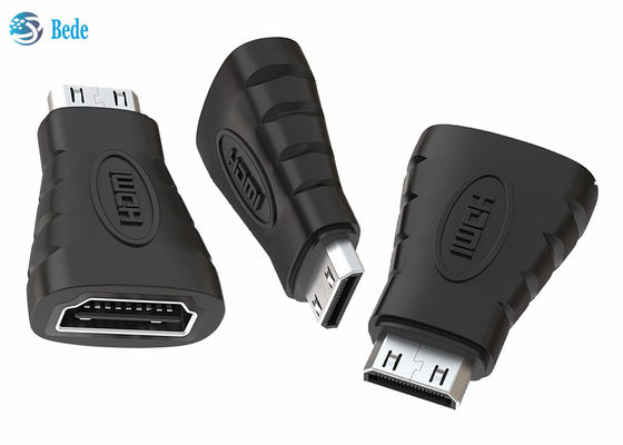 Konverter Mini HDMI Berlapis Emas, Adaptor HDMI Female Ke Mini Male