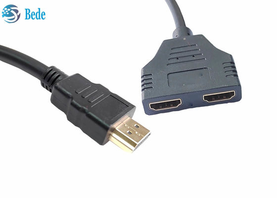 Pemisah HDMI 1 In 2 Out Full HD 1080P 3D4K Untuk Monitor Ganda Duplikat / Cermin