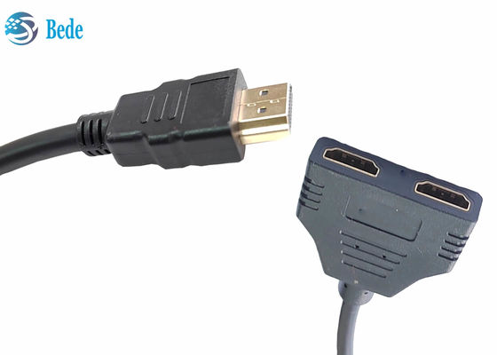 Pemisah HDMI 1 In 2 Out Full HD 1080P 3D4K Untuk Monitor Ganda Duplikat / Cermin