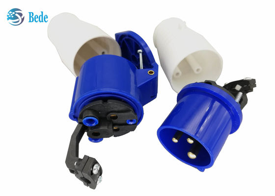 Single Phase Industrial Plug And Socket P+N+E Blue Color 220-250V 16A Coupler Type