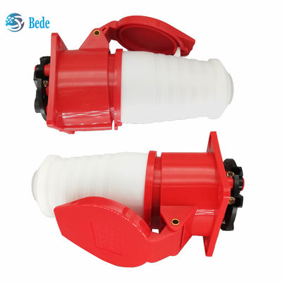 Industrial Plug 3 Phase Socket 5 Pins 3P+N+E 16A PP Material Housing Brass Contact Pins