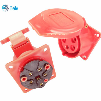 Industrial Plug 3 Phase Socket 5 Pins 3P+N+E 16A PP Material Housing Brass Contact Pins