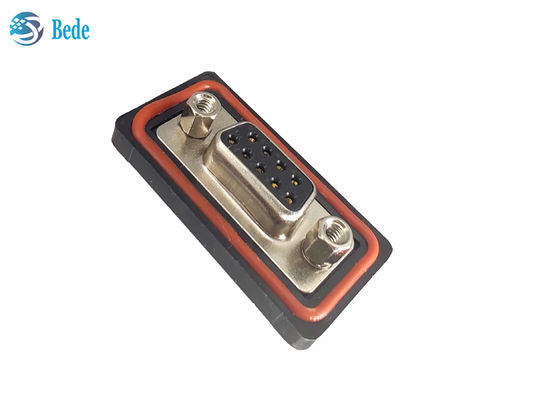 Konektor D Sub9 Female PA66 Silikon Arus Tinggi Tegangan 500V Tipe Pemasangan Disolder