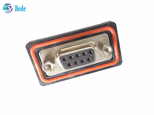 Konektor D Sub9 Female PA66 Silikon Arus Tinggi Tegangan 500V Tipe Pemasangan Disolder