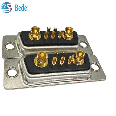 Konektor D-Sub Perencanaan Arus Tinggi DB 7W2 Konektor Wanita dengan Gaya Penghentian Piala Solder dan 500 Siklus Pasangan