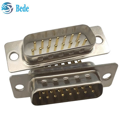 500V Voltage Rating Db 15 Male Connector , D Sub 15 Pin Male Connector With Boardlocks
