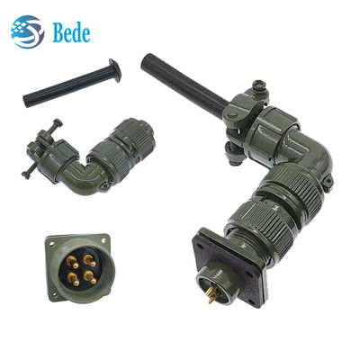 Konektor Sirkular Industri Seri MIL-DTL-5015 MS3108A Konektor Ulir Siku