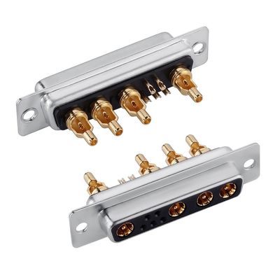 D-Sub Mixed Coaxial Connector RF / Power Righ Angle Conecector 9W4 untuk PCB