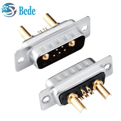 Konektor Combo DB Sudut Kanan/Lurus Pin Arus Tinggi 7W2 Koaksial D-Sub