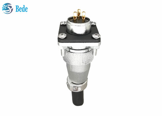 Konektor Melingkar WS20 Flensa Persegi Dan Penutup Debu Dengan 2 3 4 Pin 500V 25A